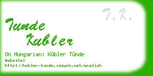tunde kubler business card